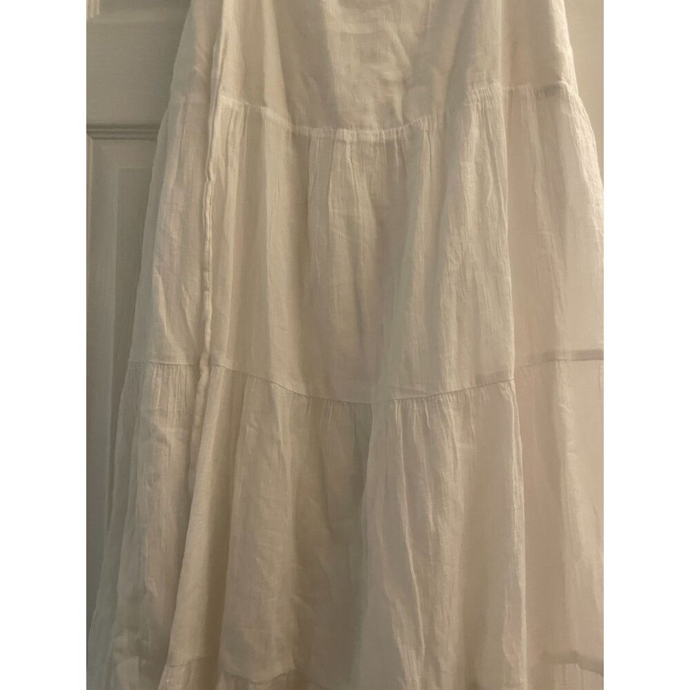 Abercrombie & Fitch White Tiered Dress | Lightweight Summer Cotton | Boho L - Picture 3 of 4